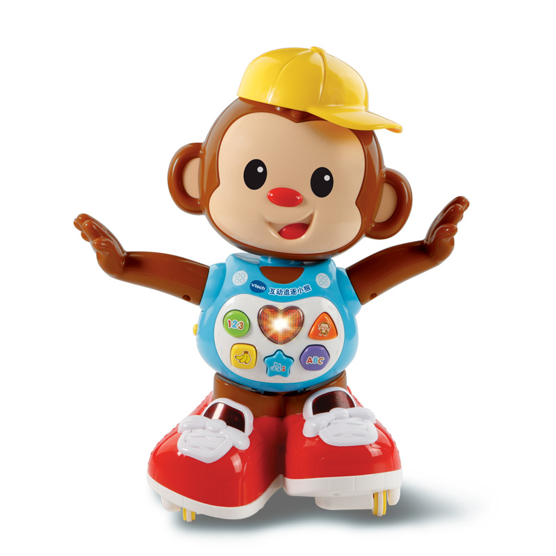 伟易达互动追逐小猴 宝宝音乐跳舞婴儿学爬玩具电动声光学步1-3岁