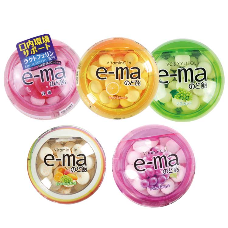 日本进口糖果零食 UHA悠哈味觉糖e-ma葡萄维C润喉糖综合杂果味33g