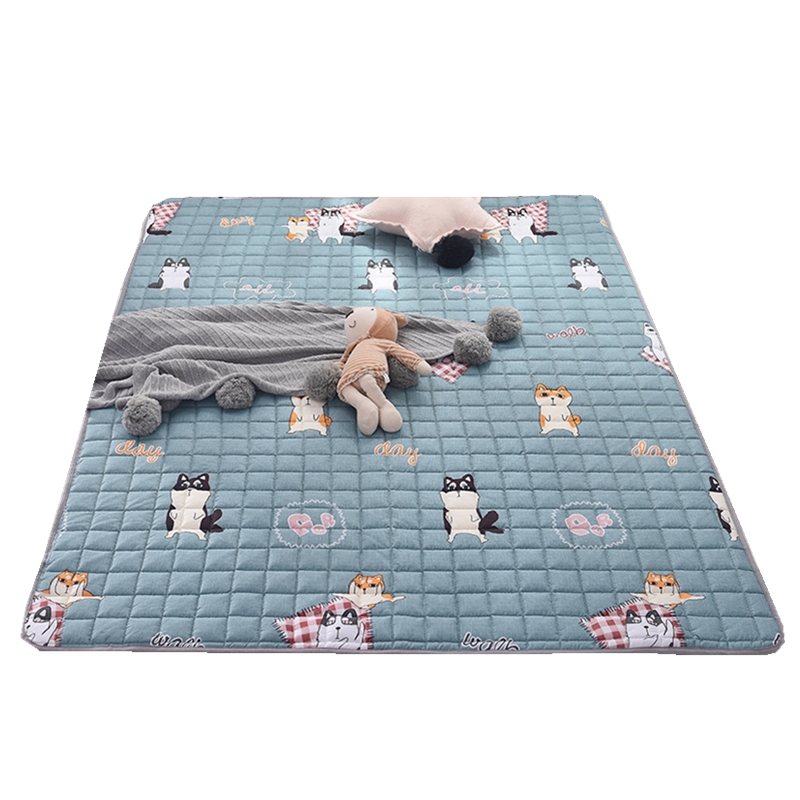 宝宝全棉纯棉儿童爬行垫防滑地垫可折叠机洗卧室地毯婴儿爬爬垫