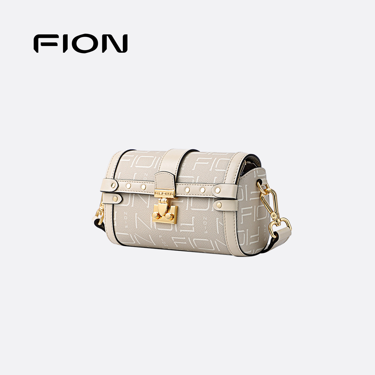 Fion/菲安妮老花波士顿包23款枕头包 轻奢品牌女款小众斜挎包包女