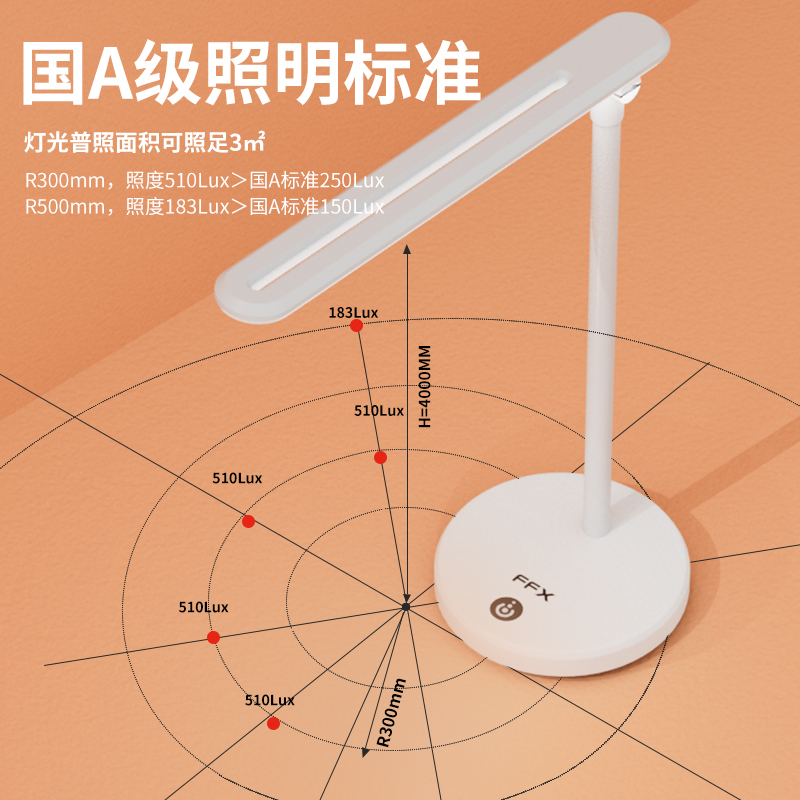 ffx护眼台灯学习专用大学生写作业家用书桌台风充电宿舍床头灯