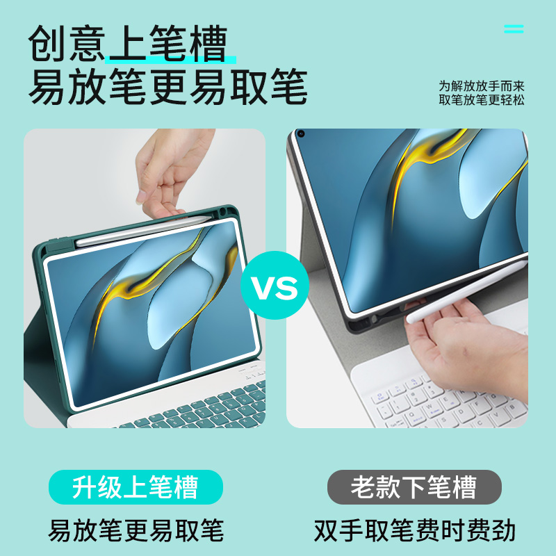2023适用华为matepadpro11蓝牙键盘保护套10.8带笔槽air11.5磁吸pro13.2平板电脑荣耀v7鼠标套装壳10.4一体m6