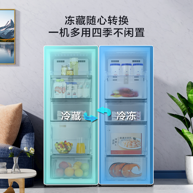 海信159L升冰柜立式家用抽屉无霜冷柜母乳保鲜冷冻两用储奶囤货箱