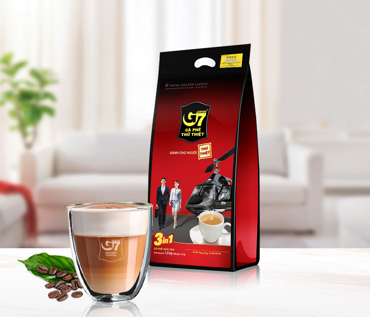 【自营】越南进口G7咖啡1600g提神防困三合一速溶咖啡粉100条*16g
