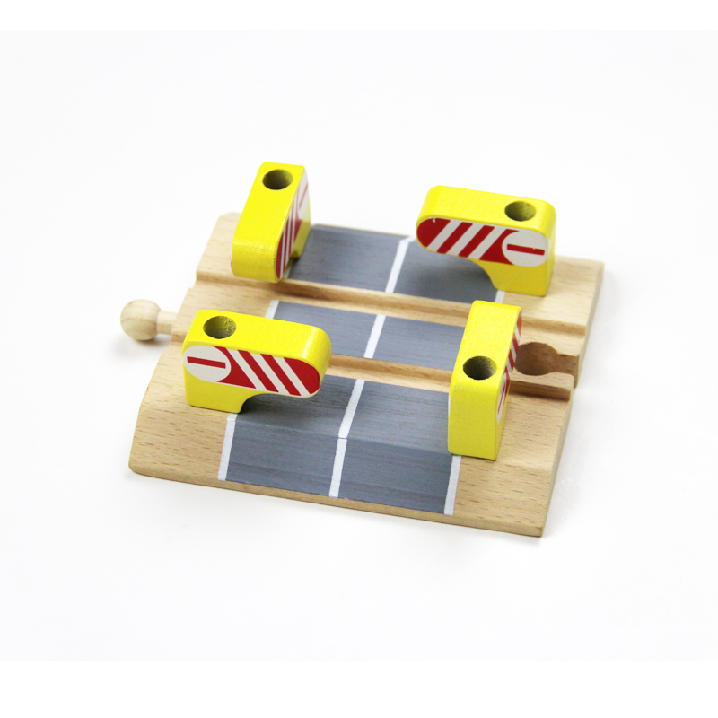 木质火车轨道配件道闸路障火道十字路口兼容实木轨道车小米6米兔3