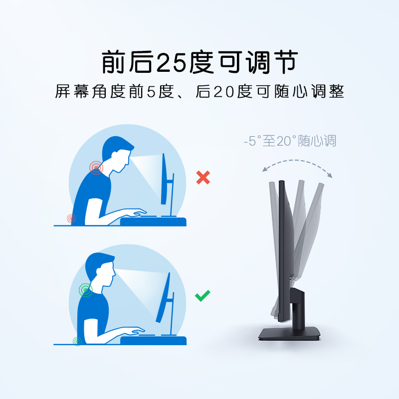 Dell/戴尔23.8英寸显示器IPS高清护眼屏办公台式机电脑D2421H