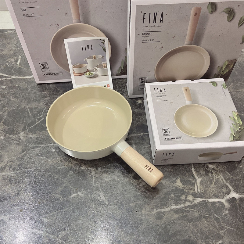 韩国原装进口fika陶瓷不粘锅家用迷你平底煎锅烙饼电磁炉燃气灶用
