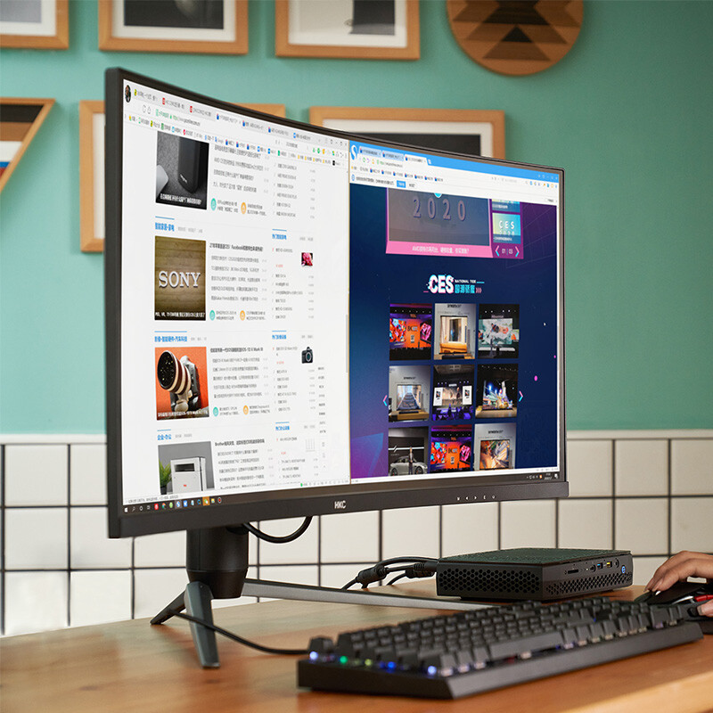 HKC 34英寸准4K144HZ曲面电竞显示器32升降电脑屏幕TG34C3U带鱼屏