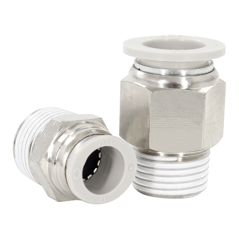 亚德客气动螺纹直通pc气管快插快速接头APC4 6 8 10 12-01 02 03