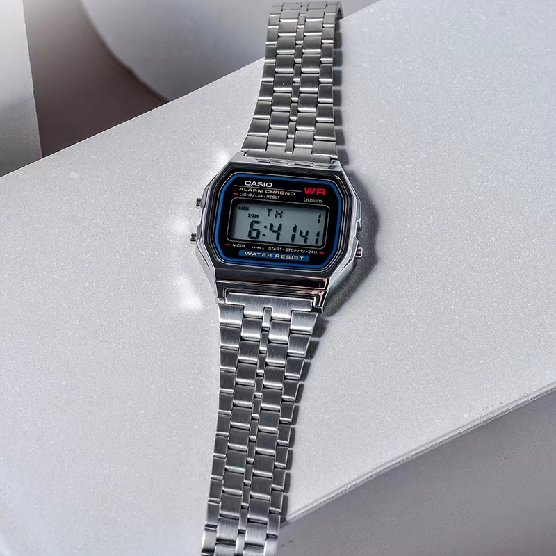 casio卡西欧手表男小银表复古小方块电子表a159wa/a158/a168/f91w