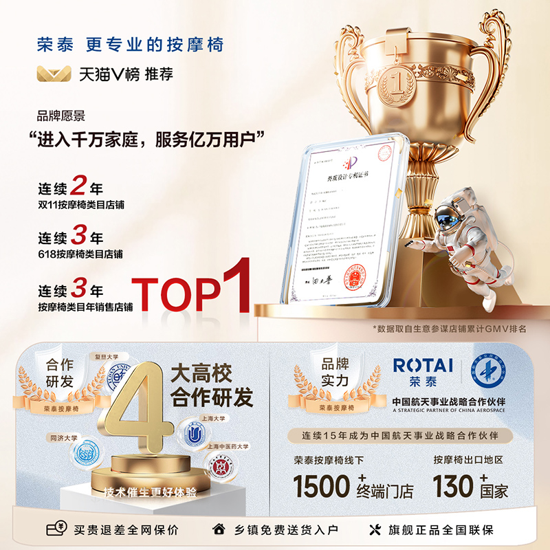 ROTAI/荣泰按摩椅家用全身揉捏全自动小型太空舱按摩沙发椅A36