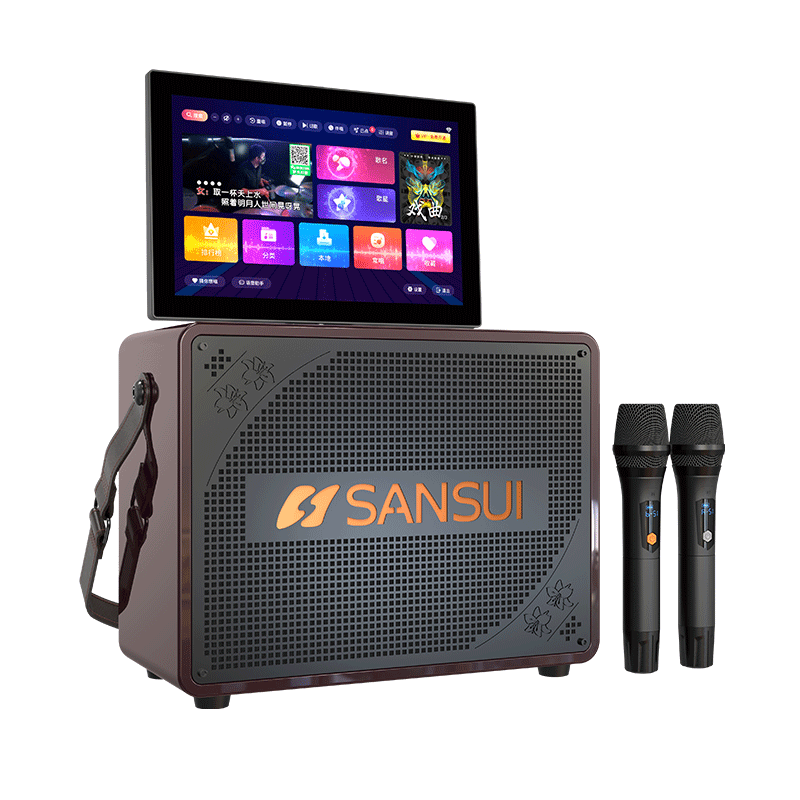 山水E25家庭ktv音响套装卡拉ok音箱功放一体机点唱机户外K歌音箱