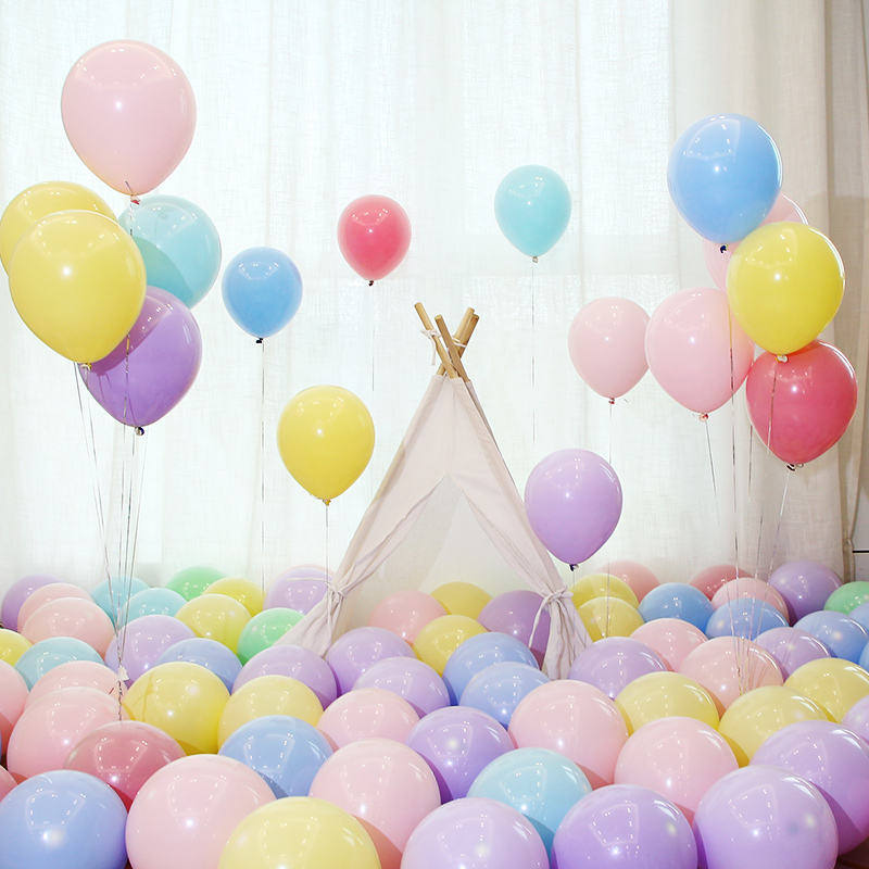 气球儿童马卡龙色批发结婚派对装饰生日场景布置汽球多款彩色粉色