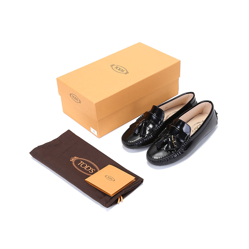 TOD'S 托德斯 女士皮革流苏装饰单鞋豆豆鞋平底鞋 XXW00G0ET50SHA