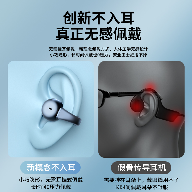 德国真骨传导蓝牙耳机不入耳挂耳式夹耳无线运动跑步护耳原装正品