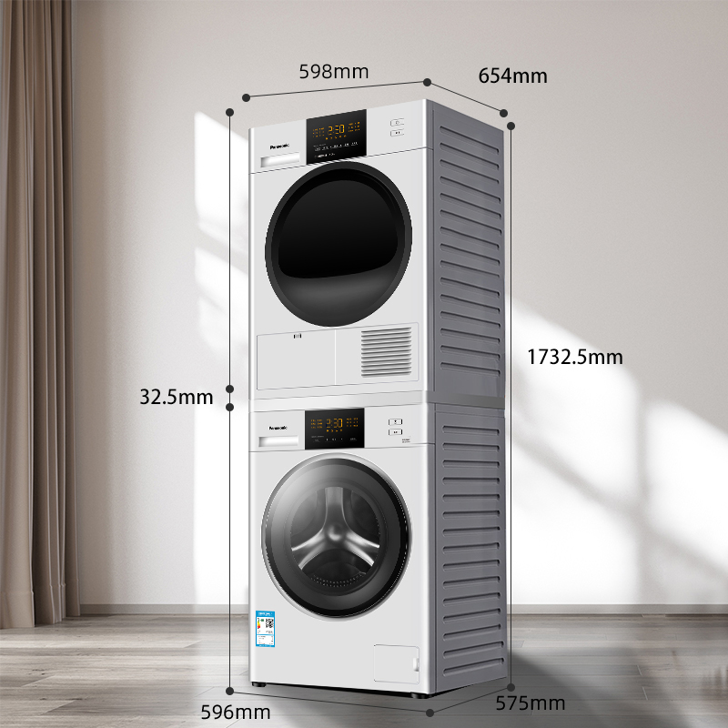 松下10公斤热泵洗衣机烘干机除菌洗烘套装白月光PLUS N10P+EH10W