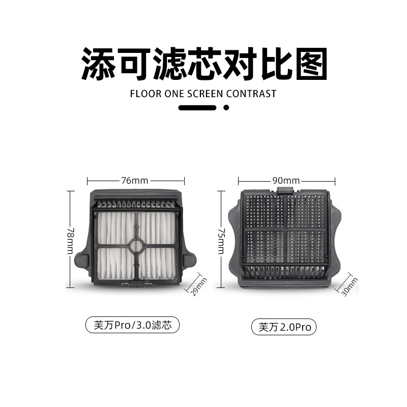 配TINECO添可芙万Pro配件2.0Pro Lcd洗地机Led滚刷过滤网芯清洁液