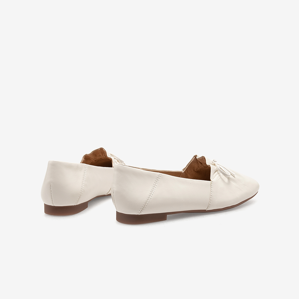 Bata乐福鞋女春秋商场新款蝴蝶结羊皮软底一脚蹬单鞋ART20CA2