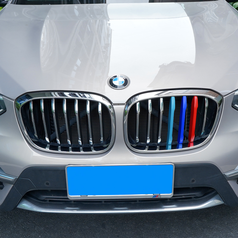 宝马中网三色条新5系3系X1X2X3X4X5X76gt前脸格栅装饰外观件改装