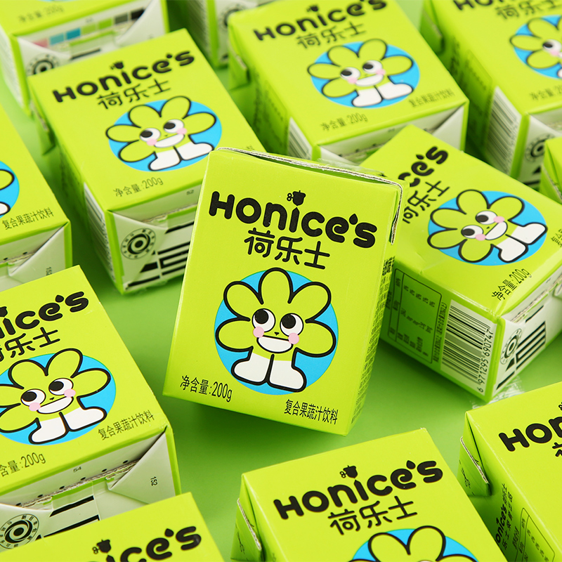 荷乐士小青柠味蔬菜汁200gx9盒0蔗糖0脂肪复合果蔬汁饮品饮料整箱