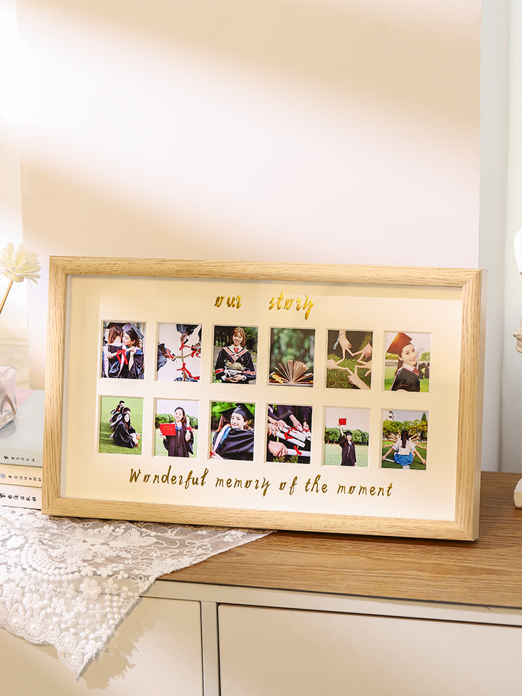 宝宝周岁成长纪念相框摆台儿童照片记录创意生日礼物宫格相册挂墙