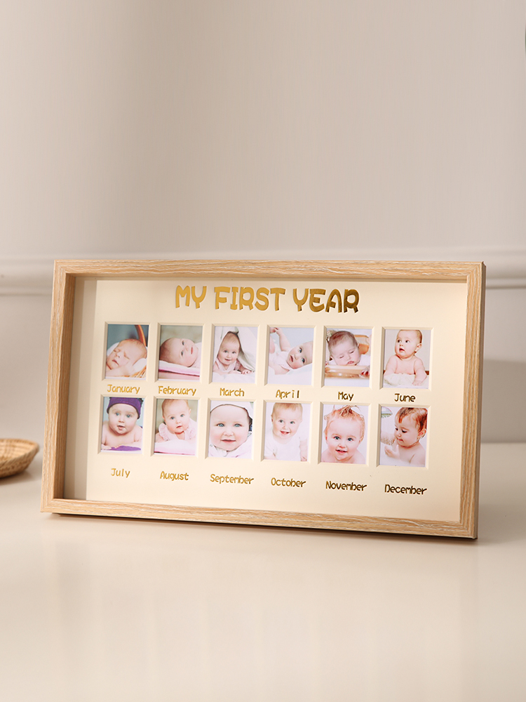 宝宝周岁成长纪念相框摆台儿童照片记录创意生日礼物宫格相册挂墙