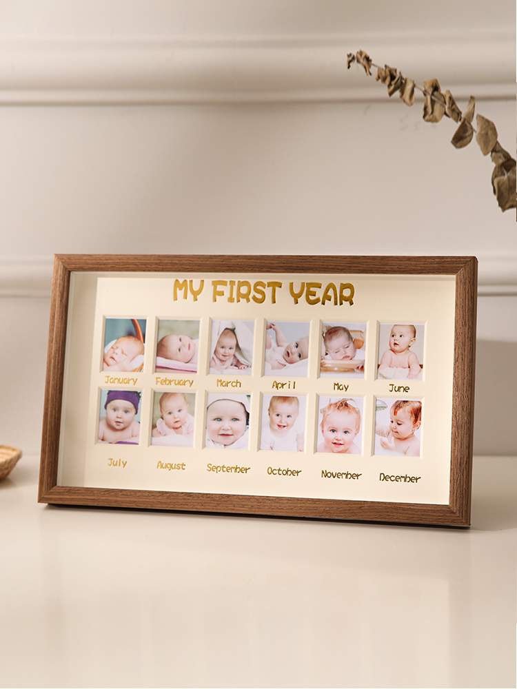 宝宝周岁成长纪念相框摆台儿童照片记录创意生日礼物宫格相册挂墙