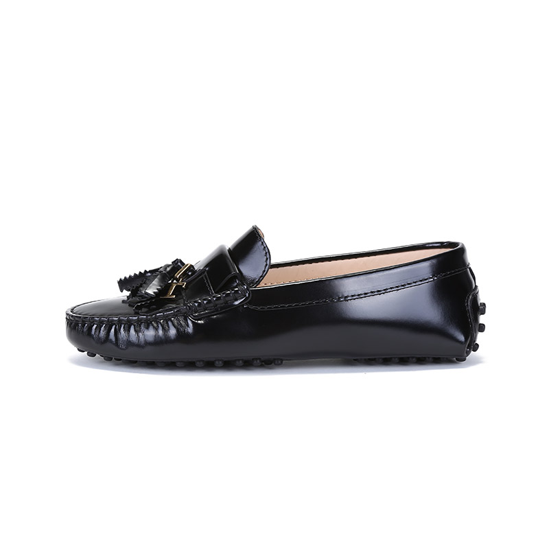 TOD'S 托德斯 女士皮革流苏装饰单鞋豆豆鞋平底鞋 XXW00G0ET50SHA