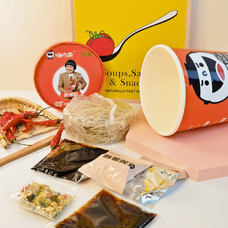 高品性价比｜嗨吃家酸辣粉桶装清真正宗红薯粉免煮冲泡方便速食