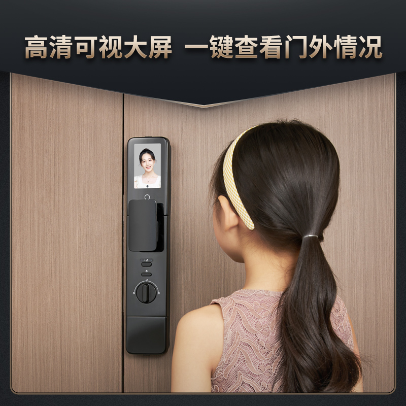 德施曼Q50MPro指纹锁家用密码锁 霸王锁体哨兵猫眼智能门锁旗舰店