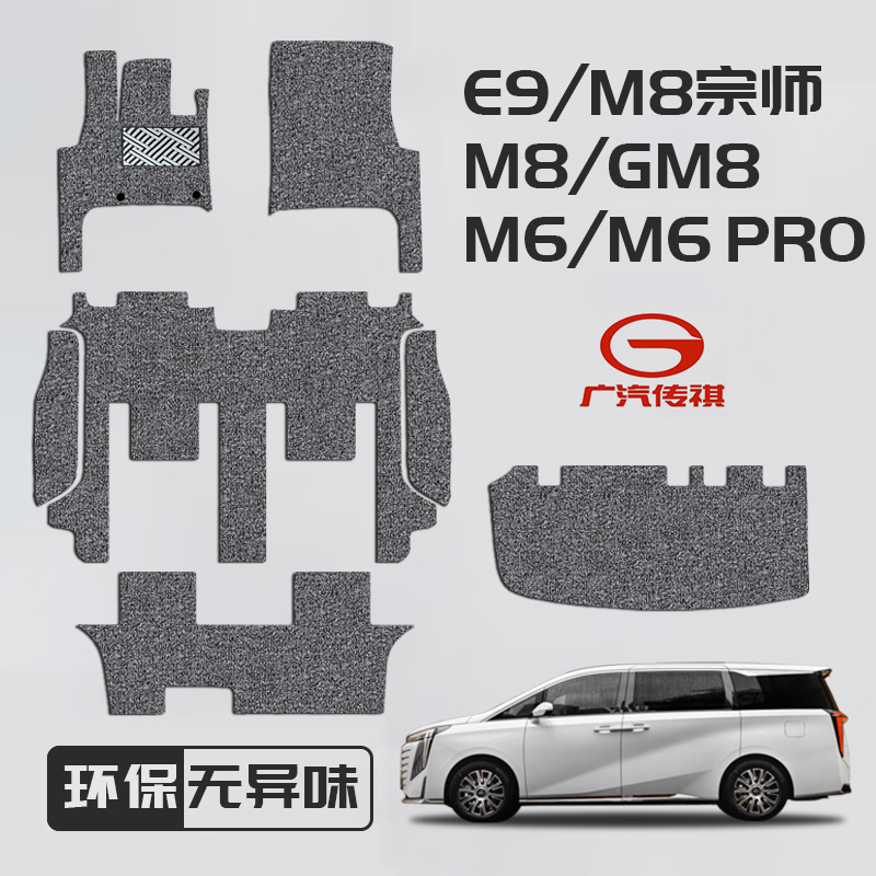 适用于广汽传祺E8/M8宗师/e9脚垫传奇领秀版GM6pro丝圈改装专用品