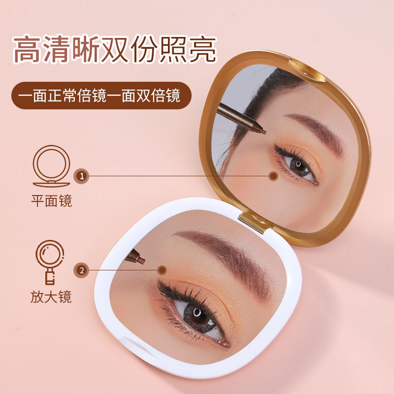 小镜子女随身携带精致折叠双面镜宿舍学生迷你便携手持小型化妆镜
