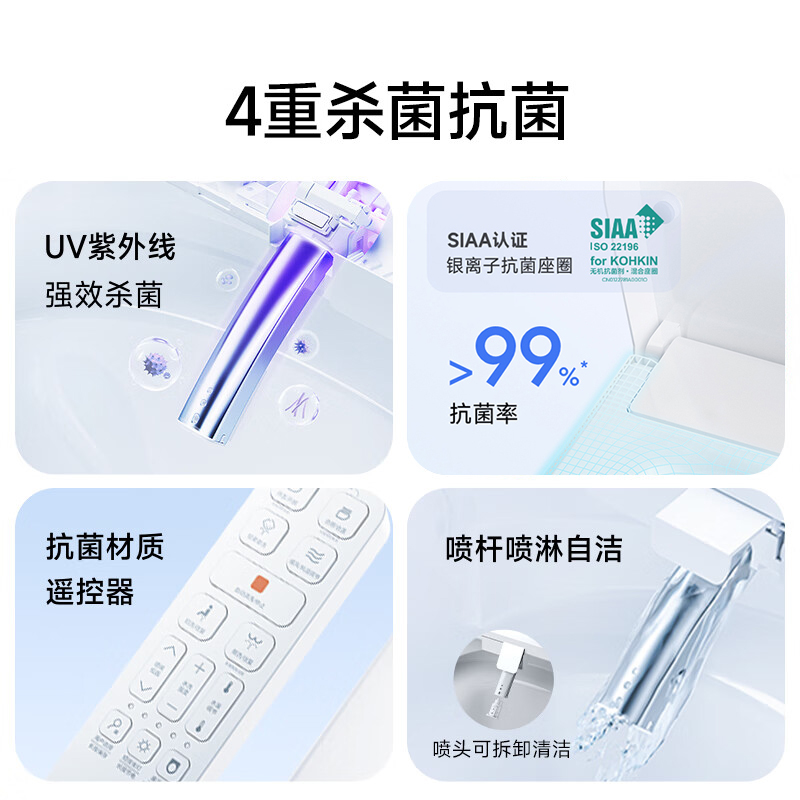 智米智能马桶盖加热座圈自动开盖除臭遥控即热家用冲洗坐便盖2Pro