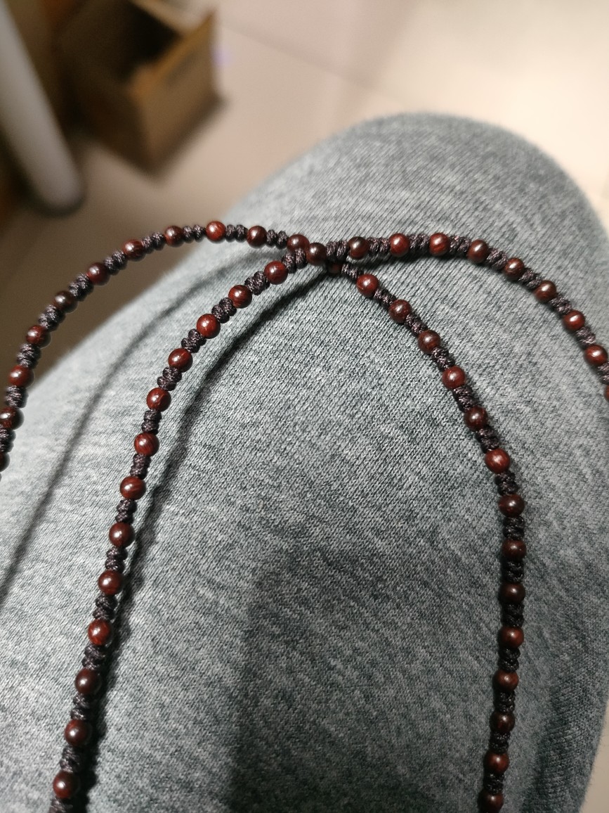 天然印度小叶紫檀木小珠细男女吊坠毛衣链项链手机挂脖绳精致男女