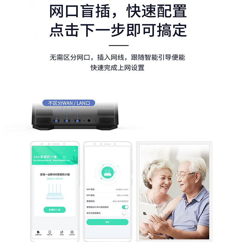 360无线路由器T5G全千兆网口 端口 家用高速wifi四天线5g联通版 移动版 智能双频双核CPU光纤穿墙王 中继宿舍
