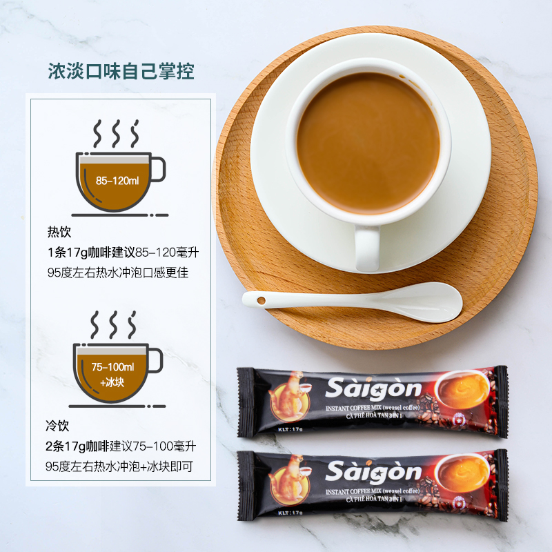 越南进口三合一猫屎味速溶咖啡粉精品生椰拿铁西贡官方旗舰店