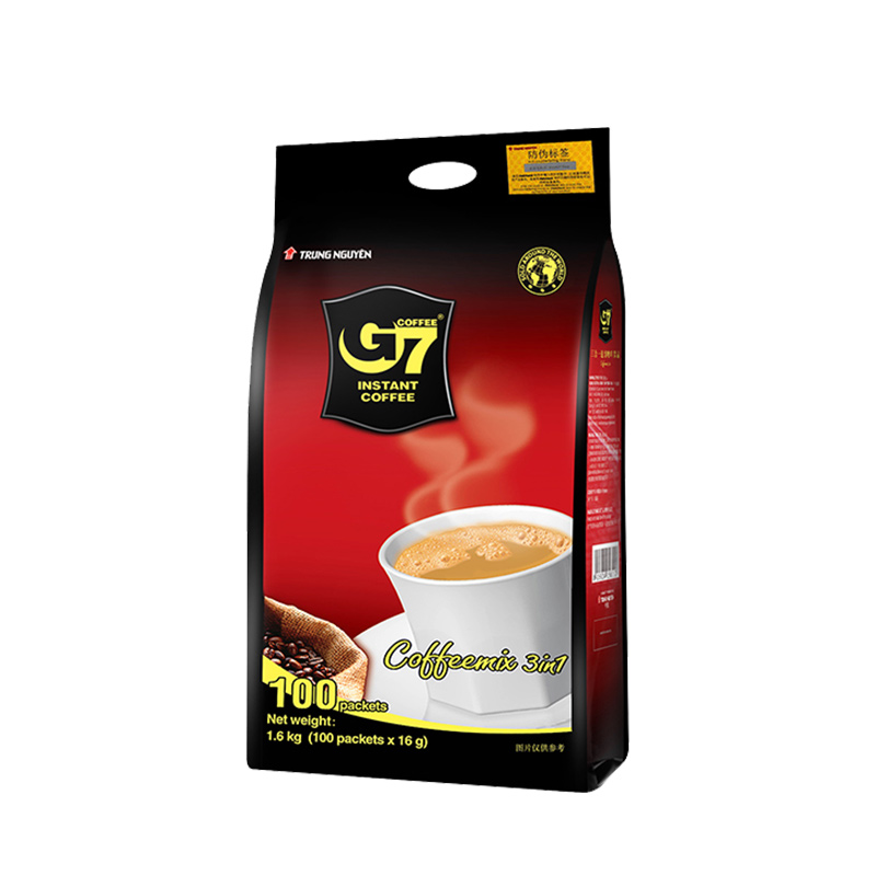 越南原装进口中原g7咖啡100条原味三合一速溶咖啡粉袋装1600g官方