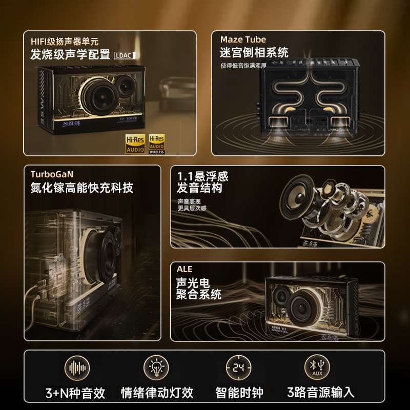 EDIFIER漫步者NEW-X氮化镓音箱光冷能量蓝牙高音质家用音响花再