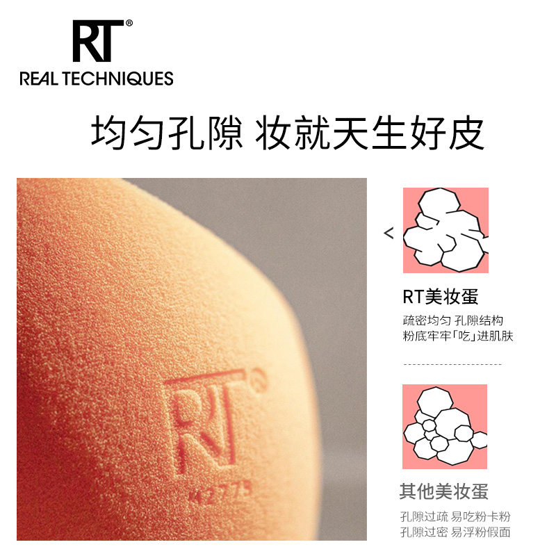 【官方海外旗舰】RT小橘蛋美妆软海绵粉底液专用化妆粉扑6只省粉
