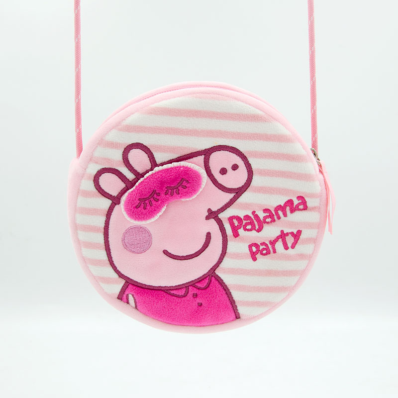 小猪佩奇公仔形象2021双11新款毛绒斜挎包女孩儿童用具小零钱包包