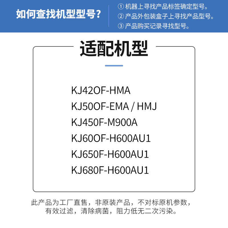 适配海尔空气净化器滤网KJ450F-M900A/650F-H600AU1/500F-EMA滤芯
