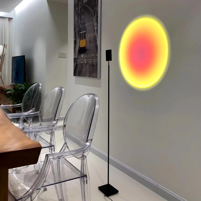 米意大利客厅创意个性背景墙装饰落地灯立式彩虹光投影日不落地灯