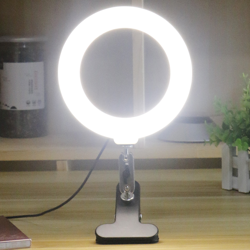 电脑直播补光灯支架主播美颜嫩肤抖音拍照环形灯夹式软管打光台灯