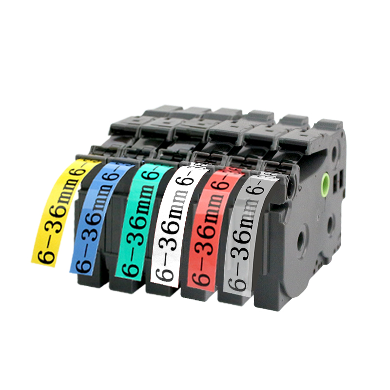 适用brother兄弟标签机色带12mm打印机代TZ系列6标签带9白底黑字24线缆不干胶D450标签纸18打印纸30mmPT-D210