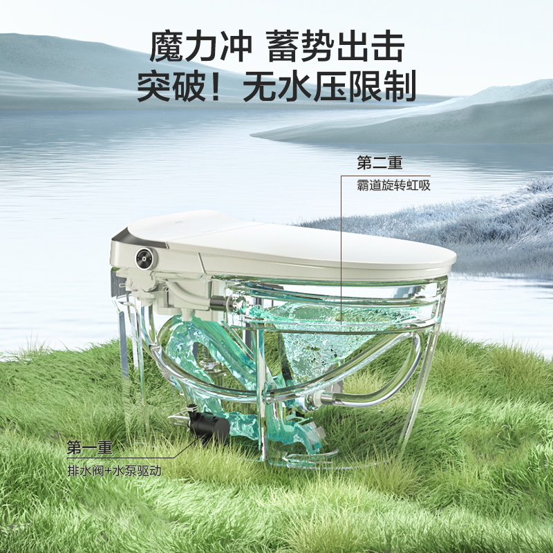 JOMOO九牧卫浴智能马桶自动抗菌家用一体虹吸式坐便器S520I/S560I