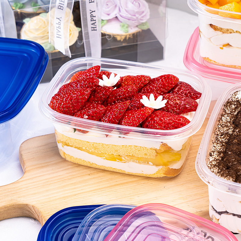 千层蛋糕盒子280一次性水果捞包装盒709ml冰淇淋豆乳盒子打包盒