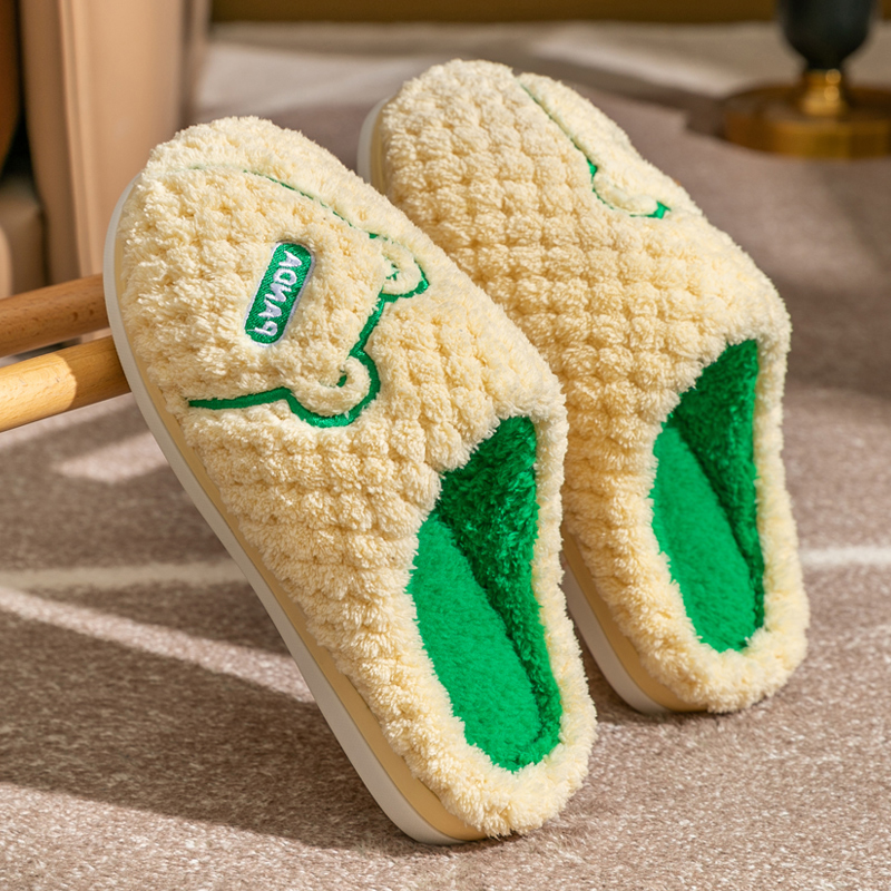 买一送一棉拖鞋女冬季防滑加绒保暖室内家居情侣男士可爱棉拖冬天