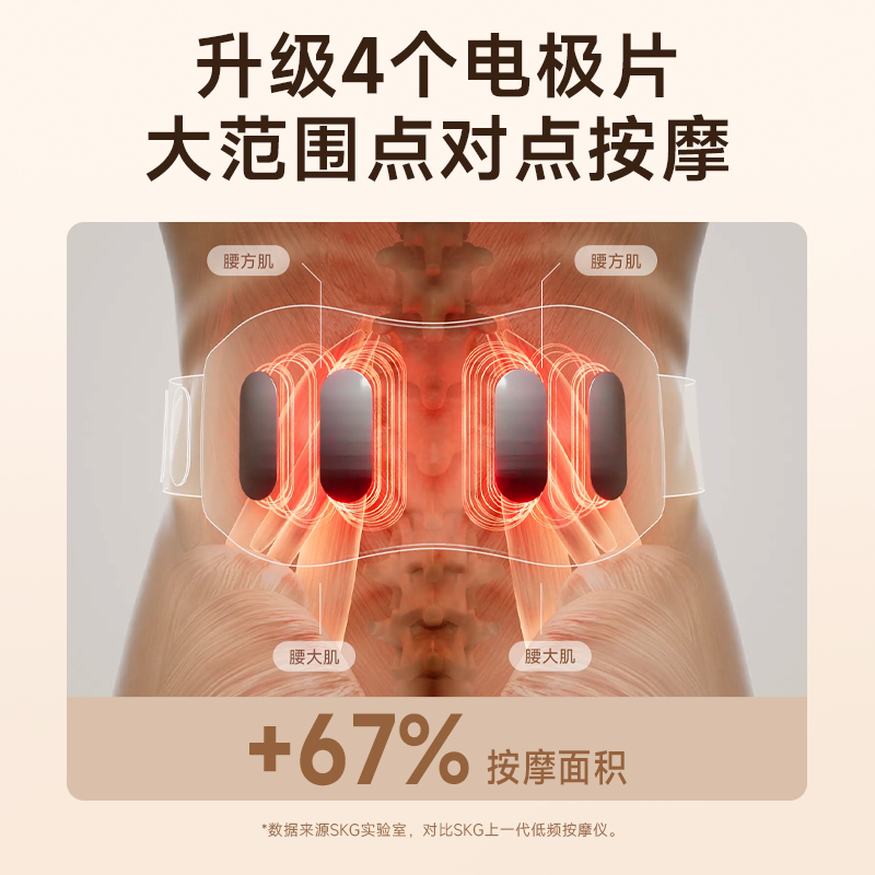情人节礼物 SKG腰部按摩仪K5二代护腰带热敷腰椎按摩仪按摩腰带