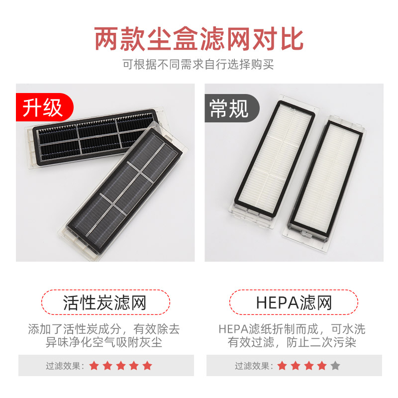适配小米石头扫地机T4/T5/T6/T7  S55系列配件边刷滤网滚刷主刷罩