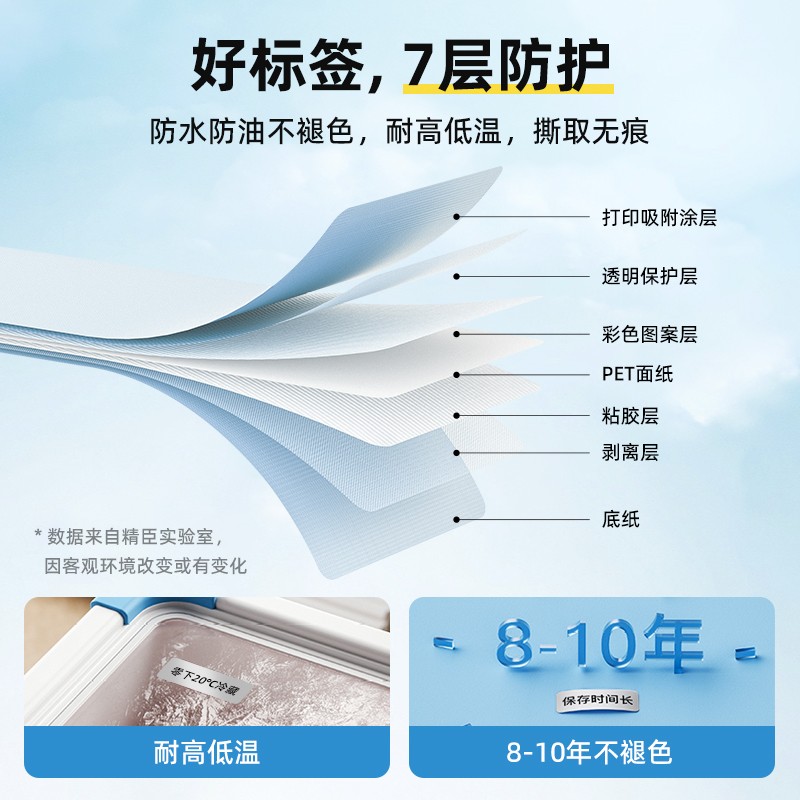 精臣B18亚银标签打印机珠宝首饰吊牌价格防伪银色姓名贴液氮低温不干胶标签纸防水小型手持热转印蓝牙标签机